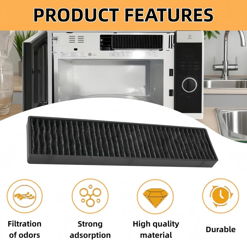 COSVMUF فلتر الفحم للميكروويف 5230W1A003A متوافق مع ميكروويف LG Kenmore GE استبدال فلتر الهواء بالفحم WB06X10807 LMHM2237BD LMV1650ST LMV2031SB LMV2031ST PVM9005SJ8SS JVM7195SK6SS (عبوة من 2) - Image 3